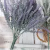 Decorative Flowers 37cm Artificial Flower Flocking Plastic Lavender Bunch Fake Plant Wedding Decoration Bouquet Indoor Outdoor Home Kitchen