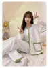 Abbigliamento da donna Sleep Floral Pigiatore Abito da notte invernale Cotone addensato per addormentarsi per il sonno di abiti da casa calda coreana