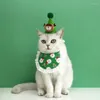 Hundkläder Cat Christmas Bib Dress Up Costume Festival Decor Pet Holiday Party Santa Hat Drop