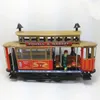 Grappige volwassen collectie retro Wind Toy Metal Tin Los Angeles Trolley Mechanical Toy Clockwork Toy Figures Model Kids cadeau 240329