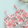 One-pièces 2pcs Baby Girls Bikini Set Swimsuit Sans manches au large du débardeur