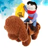 Dog Apparel Cowboy Rider Costume Suit: Clothes Knight Style With Purse Saddle Dress Clothing Halloween Kids