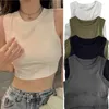 Camisoles Tanks Frauenweste einteilig ohne Stahlring Baumwoll Brustpolster breite Schulter einfache weibliche Sport Yoga Unterwäsche Bra Crop Tops