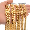 Courb Hip Hop de haute qualité personnalisé Hip Hop Mens Miami en acier inoxydable Gold Collier Link Collier Cuban Link