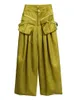 Zweier Style Patchwork -Taschen Hose für Frauen hohe Taille lose lässige Streetwear Weitbein Hosen weibliche Modekleidung 240408