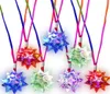 Flashing Crystal Star Necklaces Kids Glowing LightUp Rubber Planet Pendant Toy Jewelry Party Favors Goodie Bag Fillers8870255