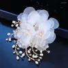 Coix de cheveux yarn fleur Femmes Pièce de tête Bride Pearl Rignestone Chaîne Chaîne Bande Bande de mariage Accessoires Hairpins