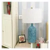 Настольные лампы классическая прикроватная лампа Творческая синяя керамическая гостиная Винтажная модель Liking для спальни для спальни.