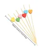 Vork 100 stks fruitstok bamboe pick buffet cupcake fork feest dessert salade tandenstokers cocktail spies voor bruiloft decor