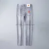 Lyxdesigner jeans för mens vår/sommar ny produkt jeans, mäns smala passform, små fötter, high end trendiga märke elastiska tunna tryckta byxor mode byxor bb987gv