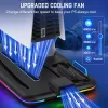 Stands RGB Çift Denetleyici PlayStation 5 Disk/Dijital LED için Şarj Dock PS5 Dikey Stand Şarj Cihazı için