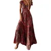 Partykleider Frauen lange kurze Ärmeln elegante Abend Blume Sexy Linie Slip Skater Casual Maxi Kleid