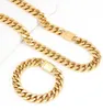 Wholesale Fashion Stainless Steel Hip Hop Necklace 18K Gold Plated Cuban Chain with Rose Gun Pattern PVD Finish for Engagement