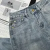 2024 calça de jeans feminina calça clássica e minimalista Europeia e americana Carta completa Hot Diamond High Waist