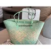 Grass woven Summer beach bag Mirror quality Anagram Basket Colorful shopping Women large capacity handbag Luxury designer