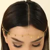 Hårklipp lutaku bohemisk femspetsig stjärnhuvudkedjan huvudstycke för kvinnor eleganta smycken bröllop huvudkläder huvudbonad tillbehör