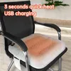 Carpets 45X45cm USB Heated Cushion Winter Warm Fast Heating Seat Cover Sitting Mat Pad Warmer For Bedroom Car Office Chair