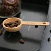 Coffee Scoops Mesurer la cuillère en bois à poignée courte Cuisine longue outil d'assaisonnement des ménages