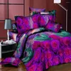 Beddengoed sets Juego de Funda EDREDN Almohada Cama Tamao Doble Reina Rey Rey Flor Rosa 3d 30