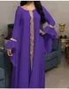 Casual Dresses Women's Embroidered V-Neck Ruffle Sleeve Dress Muslim Robe Elegant Party Spring Summer Fashion