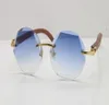 Nowe rzeźbione okulary przeciwsłoneczne T8200311 Bezprzewodowe edycja limitowana ONISEX Dekoracja okularów Złoto Wysoka jakość soczewki 7835204