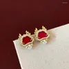 Stud Earrings 2024 Lovely Dragon Shaped For Women Ethnic Chinese Festival Luxury Jewelry Jade Zodiac Creative Year Gifts