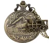 Vine Retro 3D Steam Train Pocket Watch с цепочкой ожерелья локомотив дизайн мужчины женщины антикварные кварцевые часы collectab4136711