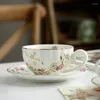 Tazze per caffè pastorale nordico tazza di ceramica e piattino set creativo semplice tè pomerigeno rossa zucca Phnom Penh