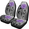 カーシートカバー女性のための紫色のアクセサリーバラフライカバーフロントシートのみ柔らかい柔軟な装飾