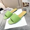Slippers Summer Female Lazy 2024 Candy Colors Genuine Leather Material Sandals Comfort Foot Feel Round Toe Women Home Shoes