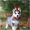 Hundkläder 1 Set Pet Dogs Saliv Thandel Hat Bowtie Kit Dekorativa tillbehör för Valentine Drop Delivery DHE9C