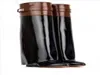 Lange Stiefel 100 Cowhide High Heel Boots Luxury Frau High Shoes Designer Damen Schuhe Reißverschluss Leder Mode Bare Stiefel Großgröße 4700265