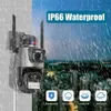 IP -kameror 4K 8MP WiFi Camera Dual Lens Security Protection Waterproof Security CCTV Video Surveillance Camera Police Light Alarm IP Camera 24413