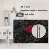Table Mats Roses Floral Pattern Cloth 12x18 Inches Heat Resistant Pad Linen Non-Slip Placemat For Kitchen Decor Set Of 4