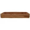 Plates Decorate Bread Basket Rectangle Rattan Tray Hand Woven Serving Decorations Rectangular