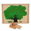 Mathematics Teaching Aids Kindergarten Illuminance Early Education Numéro de puzzle en bois Points Apple Apple Toys