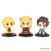 Действие Игрушка Фигуры 5pcs/Set Demon Slayer Q Poske Kamado Tanjirou Nezuko Agatsuma Zenitsu Фигура фигура аниме модель Статуя ПВХ.