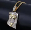 Collane a ciondolo Bling Golden Gesù Pendiali Micro Paved CZ Rhinestone Out Men39s Hip Hop Hop JewelryPendant Pendantp2792663