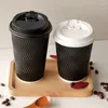 Disposable Cups Straws 50pcs/pack Paper 12oz Coffee Mug Milk Cup For Drinking Party Supplies