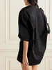 여자 블라우스 2024 패션 셔츠 순수면 벨트 느슨한 캐주얼 스커트 Y2K 옷 고품질 탑 가디건