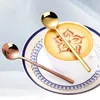 コーヒースクーププレミアム304ステンレススチールティースプーンセット - 豪華なすすりの体験のためのエレガントなゴールドの小さな丸いスプーン