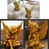 Dekorativa figurer Angel Golden Harts Crafts Desktop Display 2st Söt Fairy Garden Miniatures Luxury vardagsrum Heminredning