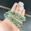 Tasbih muslimska armband Misbaha Natural Green Jade Stone Islamic Gift Rosary Jewelry Handgjorda radbandpärlor 240408