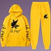 Men de traje de traje Hoodie e calça Conjunto de duas peças Casual Sportswear Running Suit de fitness Pullover Capuz Conjunto Lil Peep Sweatshirt H12084921043