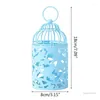 Bandlers Qx2e Hanging Bird Cage Holder rétro Iron Hollow Candlestick Lantern Wedding