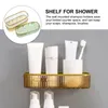 Kitchen Storage 3 Pcs Bathroom Shelf Sundry Rack Wall Ledge Hanging Mounted Holders Wall-mounted Seasoning Adhesive