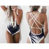 Dames badkleding bodysuit jumpsuits chic zwempak hoge taille 2024 mode vrouwen kleding een stuk tropische stijl zomer vrouw