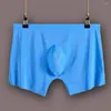 Underpants Stylish Boxer Underwear Ice Silk Men Boxers Stretchy High Elasticity Breathable