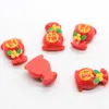 Decorative Flowers 50/100pcs Chinese Year Holiday Festival Charms China FU Red Wealth Bag Cabochon Fruits Flat Back Decoration Jewelry