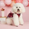 Сердечное платье для печати для собак весенняя одежда для маленьких собак Девушка Валентина щенка